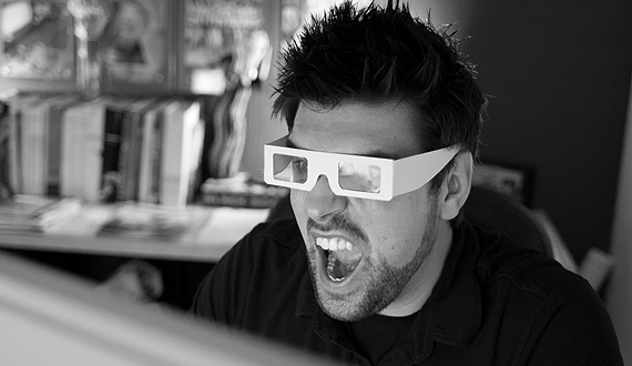 joe with 3d glasses